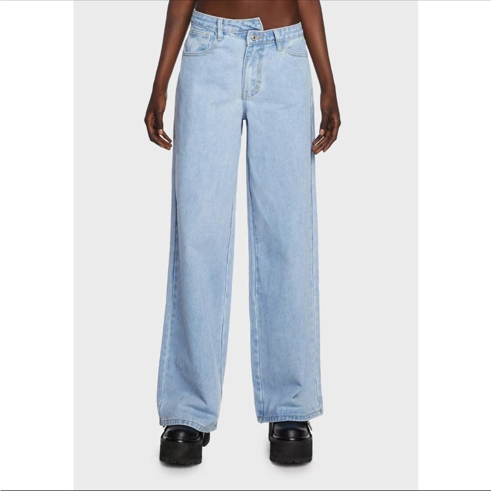 NWT Dolls Kill Light Wash straight leg jeans